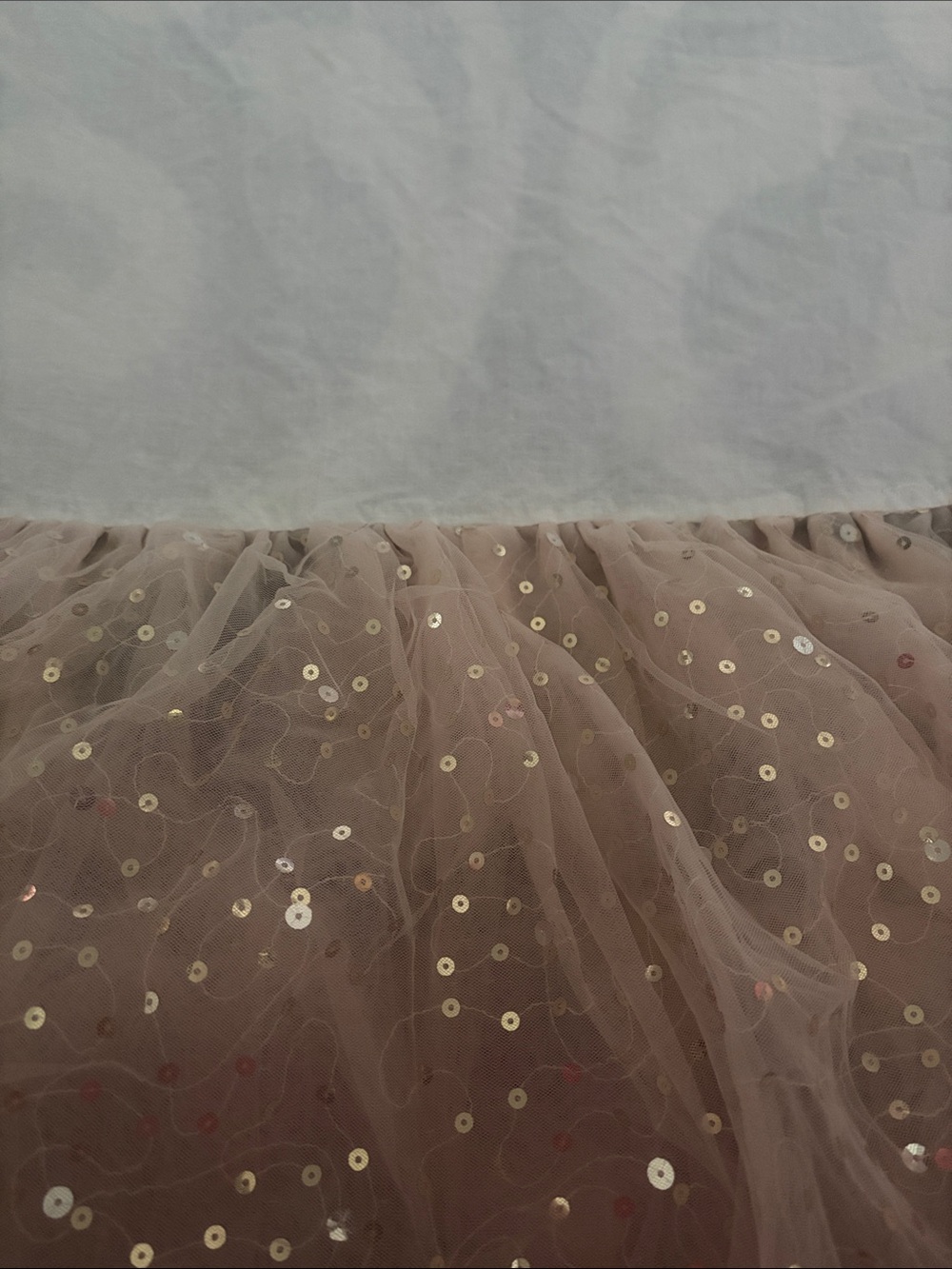 Pottery Barn Blush Sequin Tulle Crib Skirt
